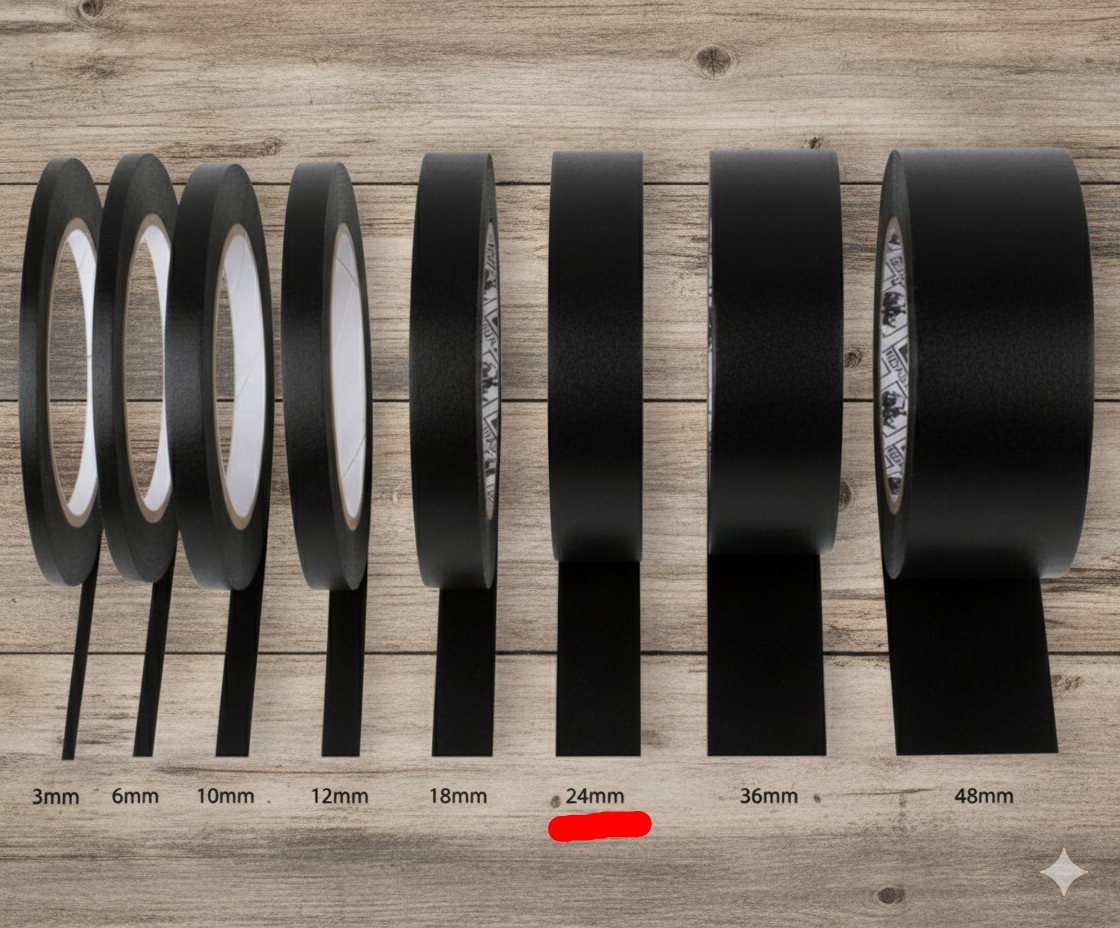 24mm masking tape - 5 meter (black)