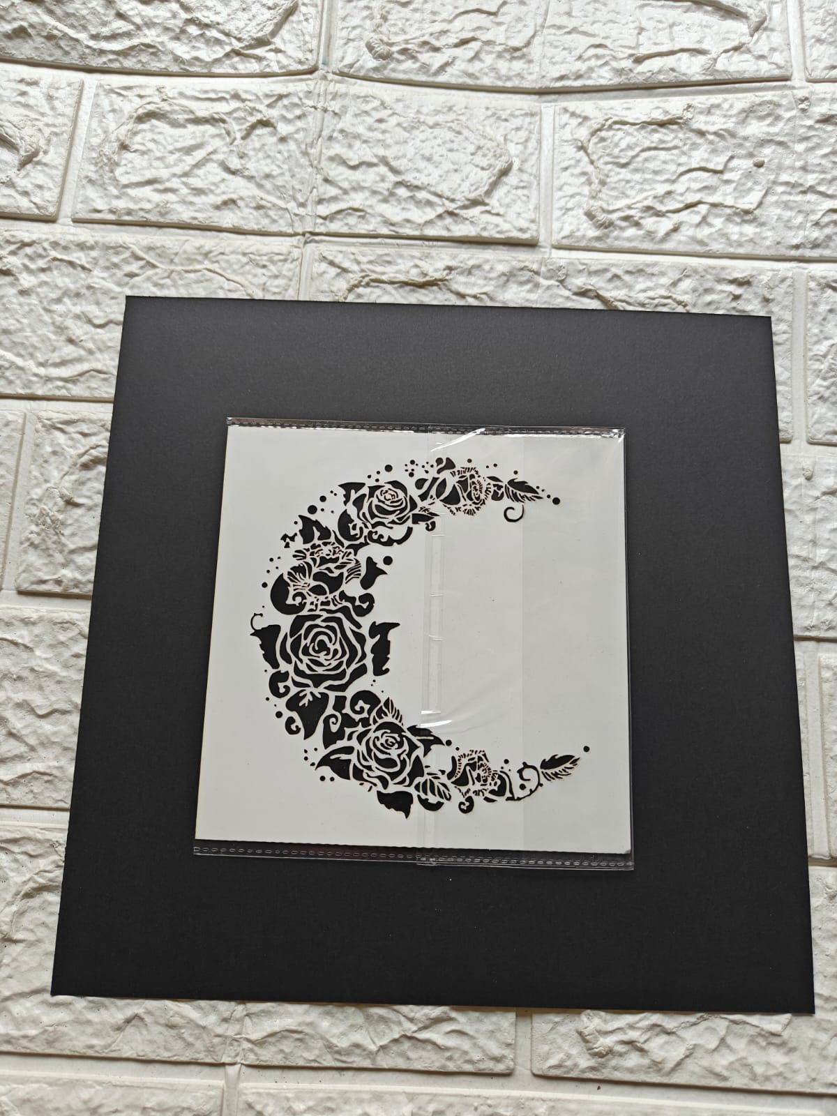 Half moon rose stencil 15cm*15cm