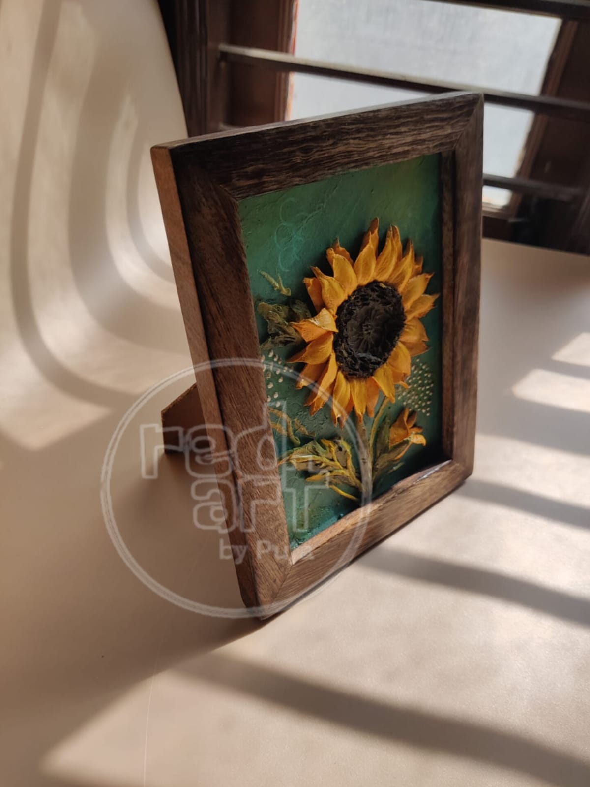 Sunflower photo frame - 7*5 inch - Russian sculpture