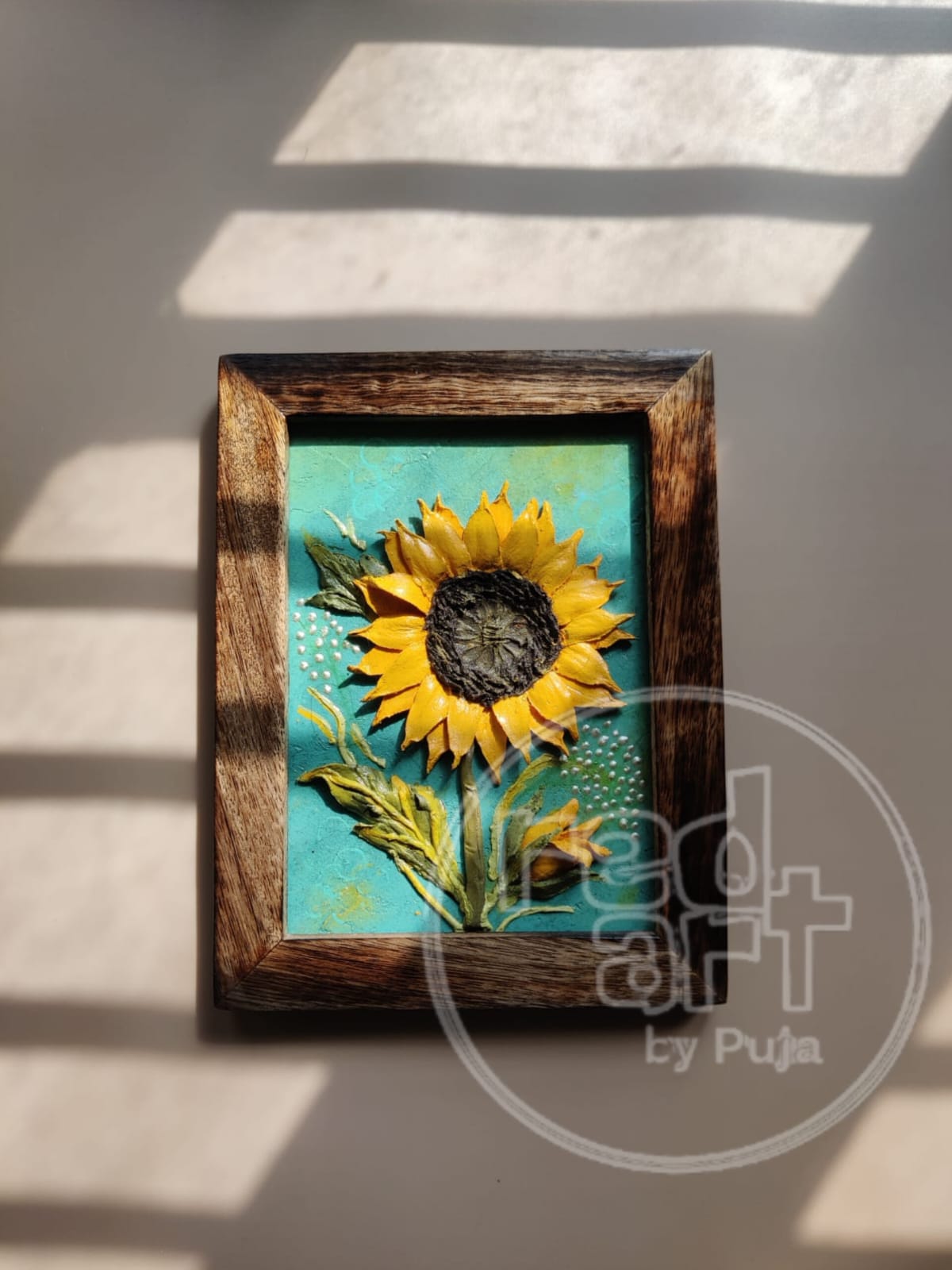 Sunflower photo frame - 7*5 inch - Russian sculpture