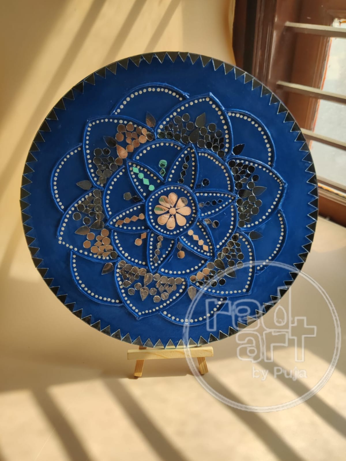 Lippan Wall Plate - blue - 12 inch