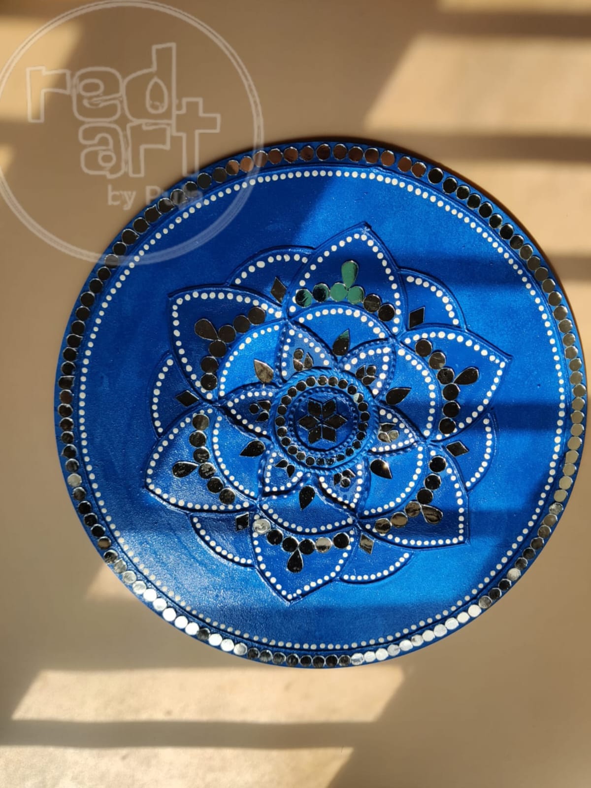 Lippan Wall Plate - blue - 12 inch