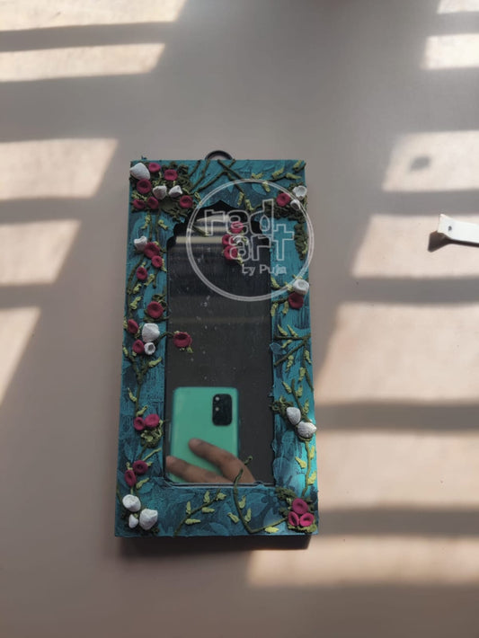 Water lily mirror jharokha - 8 inch