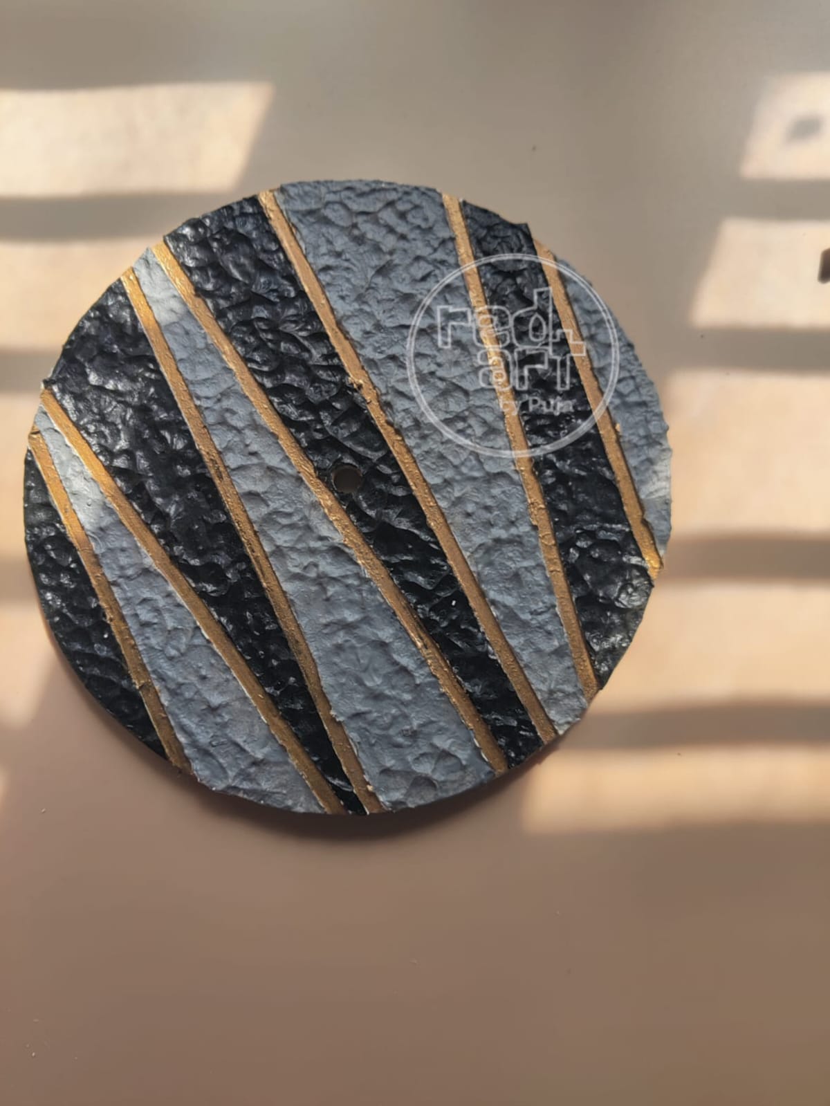 Texture Wall Clock - Black and Grey - 8 inch